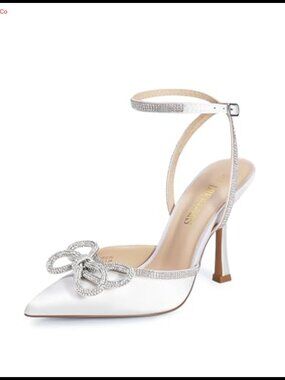 Women's Stiletto High Heels Rhinestone Ankle Strap Pointed Toe Bridal Party